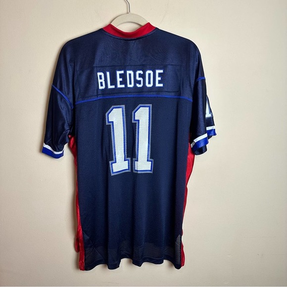 Reebok NFL Equipment Drew Bledsoe Buffalo Bills Short Sleeve Mens Jersey 2XL - Picture 5 of 11